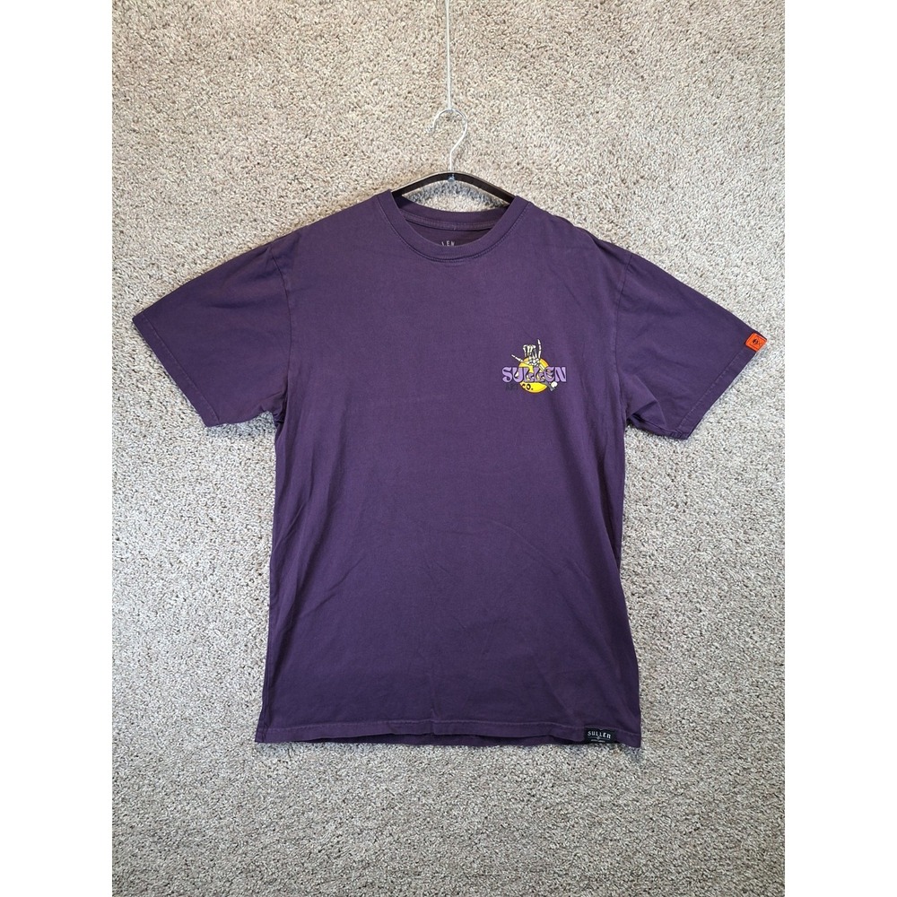 Sullen Art T-Shirt Men's Large Purple Skull Island Graphic Print Short Sleeve